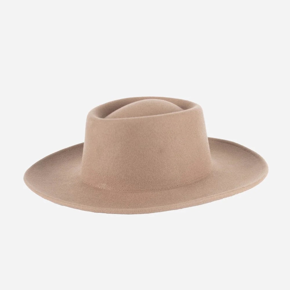 Gigi Pip Wool Felt Ginger Hat in Taupe